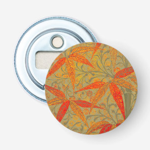 Earthy Bamboo Art Vintag Print Orange Flaschenöffner