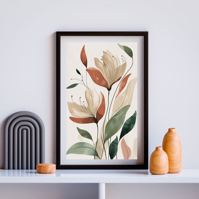 Earthy Bloom - Abstrakte botanische Mauer III Poster (Von Creator hochgeladen)