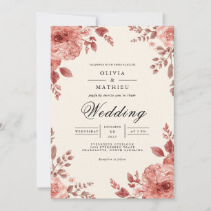 Earthy Bloom Arch Blüh Wedding Einladung