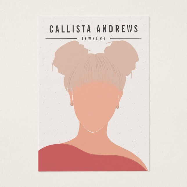 Earthy Bohemisch Blonde Girl Earring Display Card (Vorderseite)