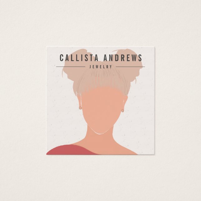 Earthy Bohemisch Blonde Girl Earring Display Card (Vorderseite)