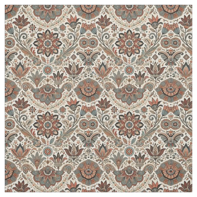 Earthy Bohemisch Floral Fabric Stoff (Muster)