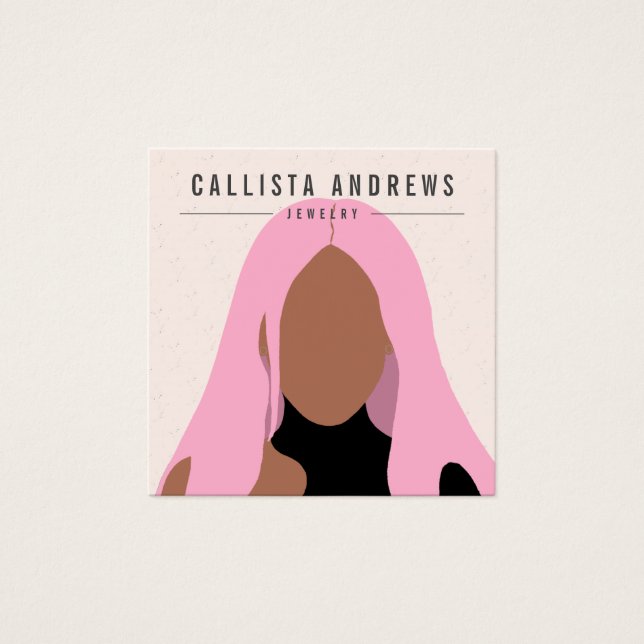 Earthy Bohemisch Pink Girl Earring Display Card (Vorderseite)