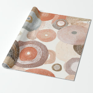 Earthy Boho Abstrakt Circles Bio Design Geschenkpapier