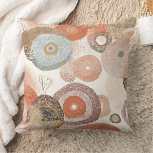 Earthy Boho Abstrakt Circles Bio Design Kissen