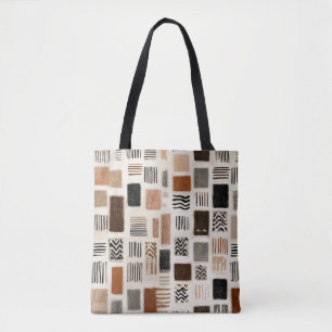 Earthy Boho Abstrakt Grid - HandGezeichnet Textur