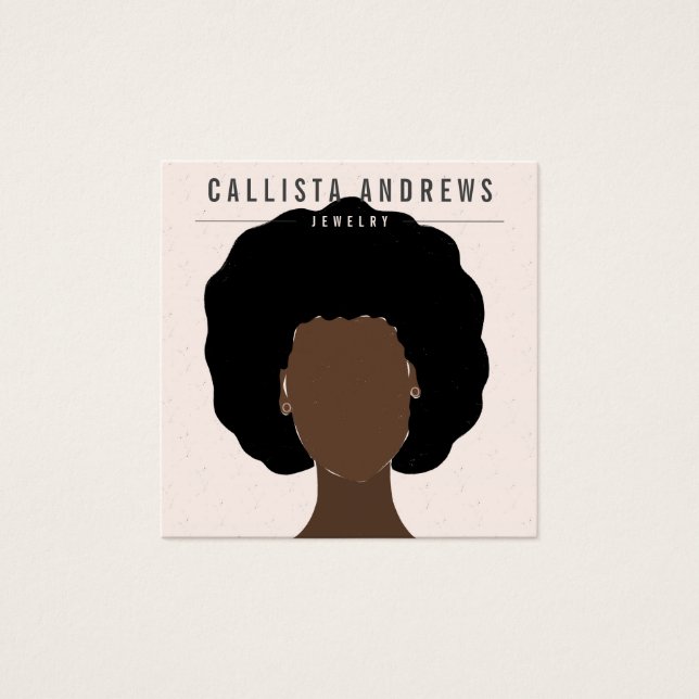 Earthy Boho Black Hair Girl Earring Display Card (Vorderseite)