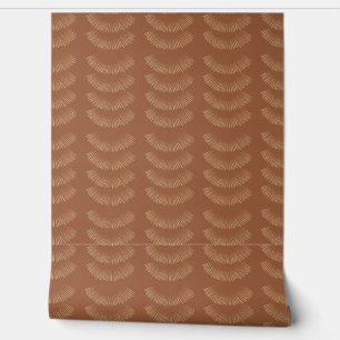 Earthy Boho Feathered Pattern Terracotta Tapete