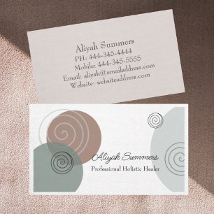 Earthy Boho Meditation and Healing Business Card Visitenkarte