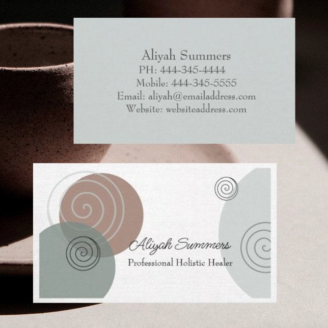 Earthy Boho Meditation and Healing Business Card Visitenkarte (Von Creator hochgeladen)
