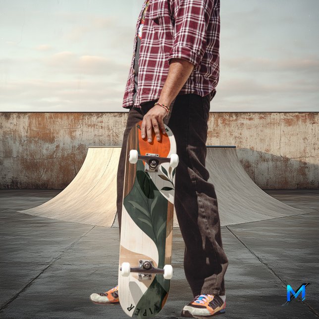 Earthy Boho Minimalistisch - Natural Unisex Skateboard (Von Creator hochgeladen)