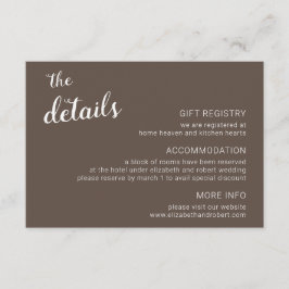 Earthy Boho Minimalistisch Script Calligraphy Wedd Begleitkarte