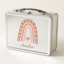 Earthy Boho Rainbow mit Herzen Personalisiert