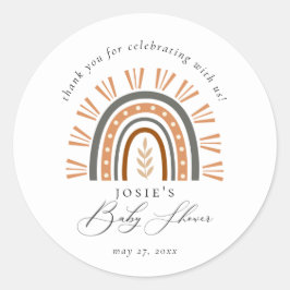 Earthy Boho Rainbow Vielen Dank für Ihre Baby Dusc Runder Aufkleber