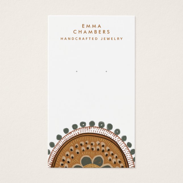 Earthy Boho Rustica Earring Juwelier Display Card (Vorderseite)