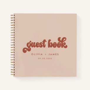 Earthy Boho Terracotta Pink Wedding Guest Book Notizbuch