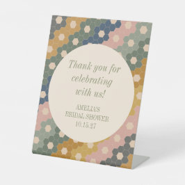 Earthy Boho Vintage Custom Bridal Shower Thank You Sockelschild