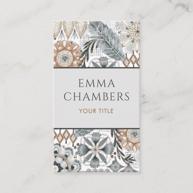 Earthy Boho Visitenkarte (Vorderseite)