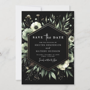 Earthy Botanical Romance Sage Green Wedding Save The Date