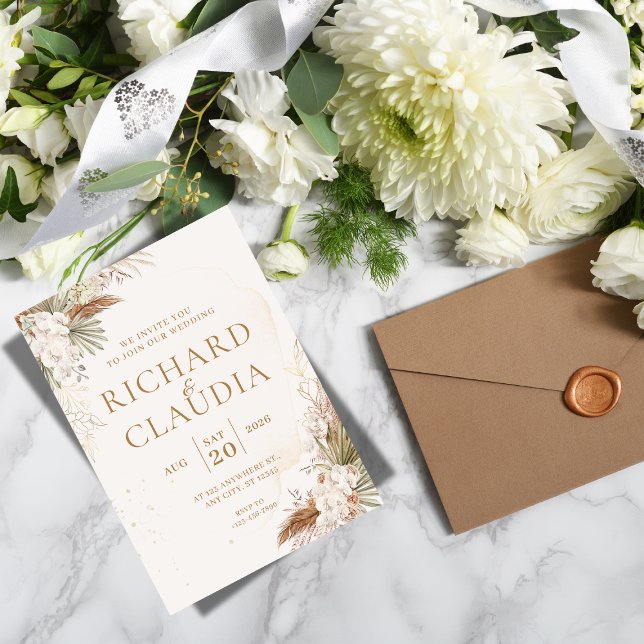 Earthy Botanical Wedding Invitation | Customizable Einladung (- “romantic botanical wedding suite”)