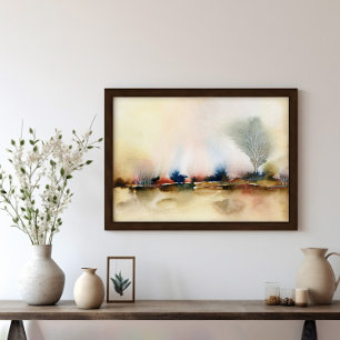 Earthy Brown Abstrakt Surreal Landschaftskunst Poster