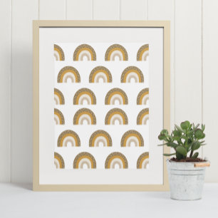 Earthy Brown Boho Rainbow Kinderzimmer Kids Wall A Poster
