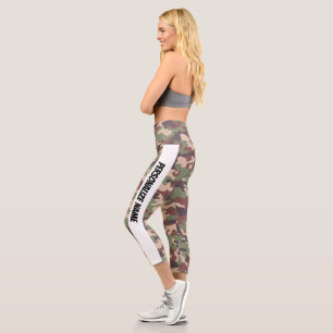 Earthy Brown Camouflage PERSONALIZE Capri Leggings