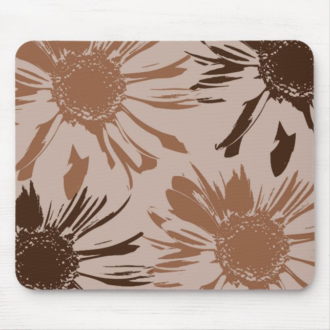 Earthy Brown Gerbera Blume Mousepad (Vorne)