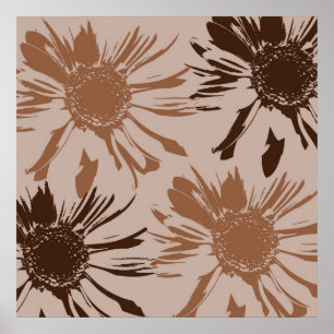 Earthy Brown Gerbera Blume Poster