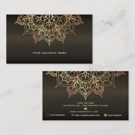 Earthy Brown & Gold Mandala Holistic Wellness-Cent Visitenkarte