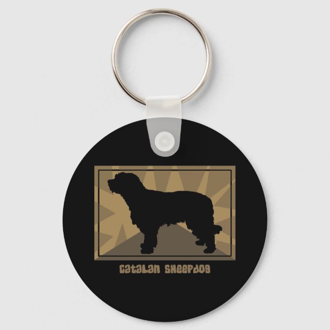 Earthy Catalan Sheepdog Schlüsselanhänger (Vorderseite)