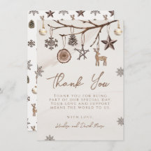 Earthy Christmas Dankeschön-Karte für Babydusche