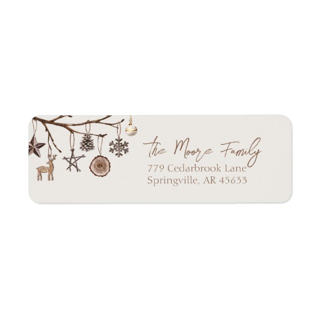 Earthy Christmas Return Address Label (Vorne)