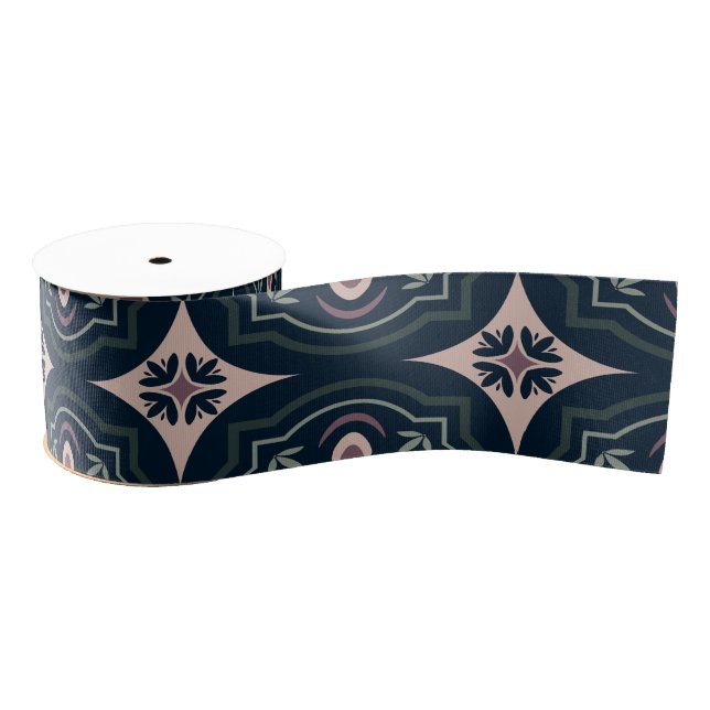 earthy colored floral geometric tiles ripsband (Spule)