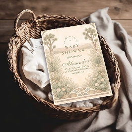 Earthy Desert Meadow Baby Shower Einladung