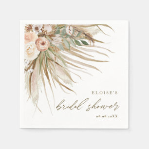 Earthy Drithy Pampas Grass Floral Wedding Bridal Serviette