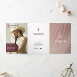 Earthy Elegance Logo Beauty, Wellness-Center Pink Dreifach Gefaltete Karte
