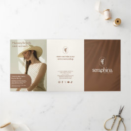 Earthy Elegance Logo Beauty, Wellness-Center Rust Dreifach Gefaltete Karte
