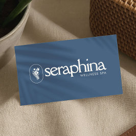 Earthy Elegance Logo Beauty, Wellness, Spa Blue Visitenkarte