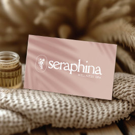Earthy Elegance Logo Beauty, Wellness, Spa Pink Visitenkarte