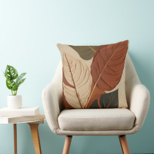 Earthy Elegance   Modigliani Leaf Art Kissen