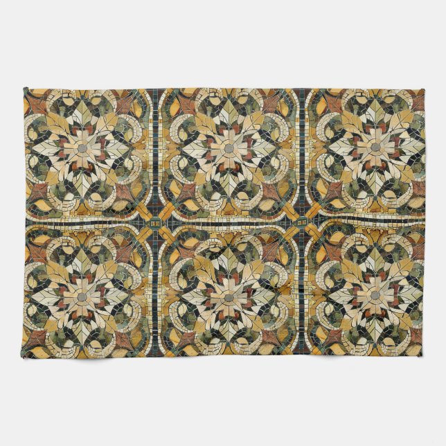Earthy Elegance Mosaic Geschirrtuch (Horizontal)