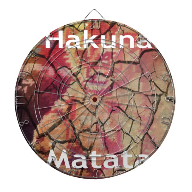 Earthy Elegant Lion: Hakuna Matata Textured Design Dartscheibe (vorne)