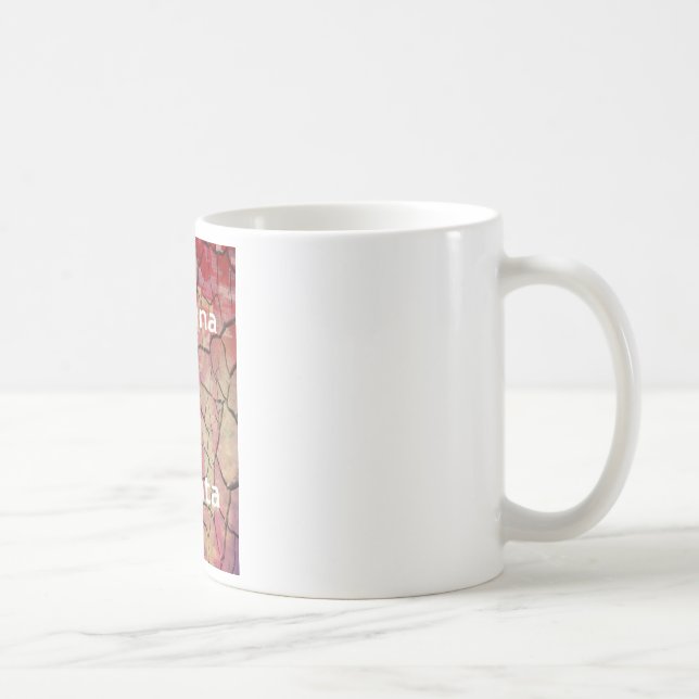 Earthy Elegant Lion: Hakuna Matata Textured Design Kaffeetasse (Rechts)