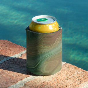 Earthy Emerald Strata Green und Golden Ink Agate Dosenkühler