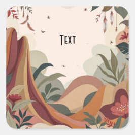 Earthy Escape Quadratischer Aufkleber