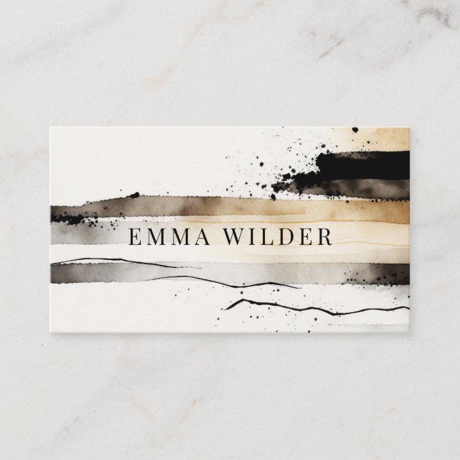 Earthy Ethereal Abstrakt Watercolor Business Card Visitenkarte (Vorderseite)