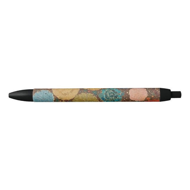 Earthy Floral Mosaic Pattern Pen Kugelschreiber (Vorderseite)