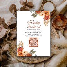 Earthy Floral Terracotta QR Code UAWG Wedding