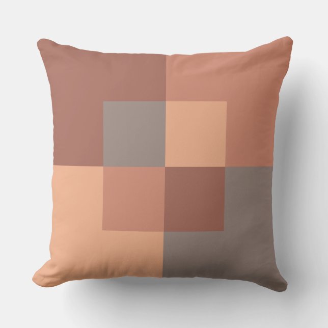 Earthy Geometric Sienna Terracotta Warm Brown Kissen (Vorderseite)
